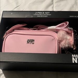 Madison NYC Pink Crossbody Bag with Keychain NWT.